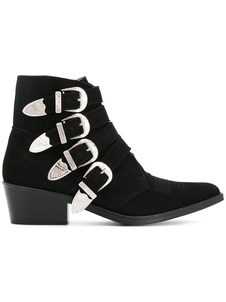 Toga Pulla Multi-strap Cowboy Boots - Black