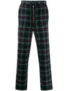 Duo Checked Elastic Waist Trousers - Green