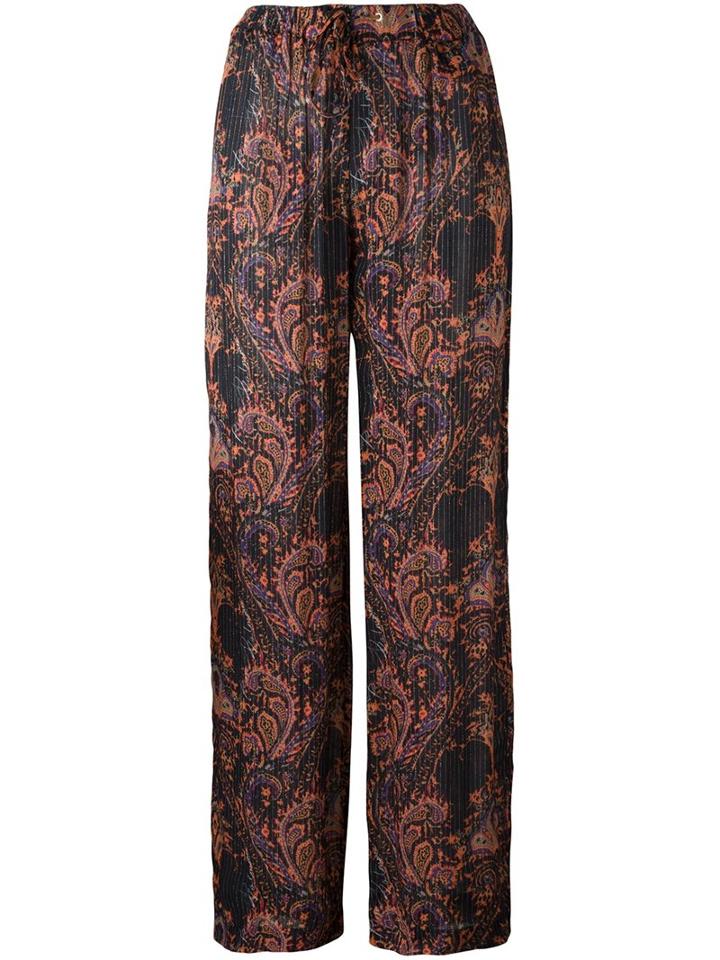 Pierre Balmain Paisley Print Palazzo Pants, Women's, Size: 38, Rayon