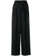 Pas De Calais Tie Waist Wide Leg Trousers - Black