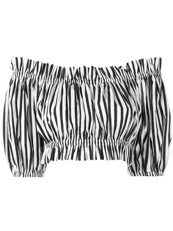 Dolce & Gabbana Striped Cropped Blouse - White
