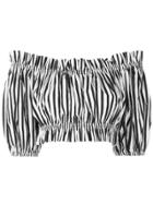 Dolce & Gabbana Striped Cropped Blouse - White