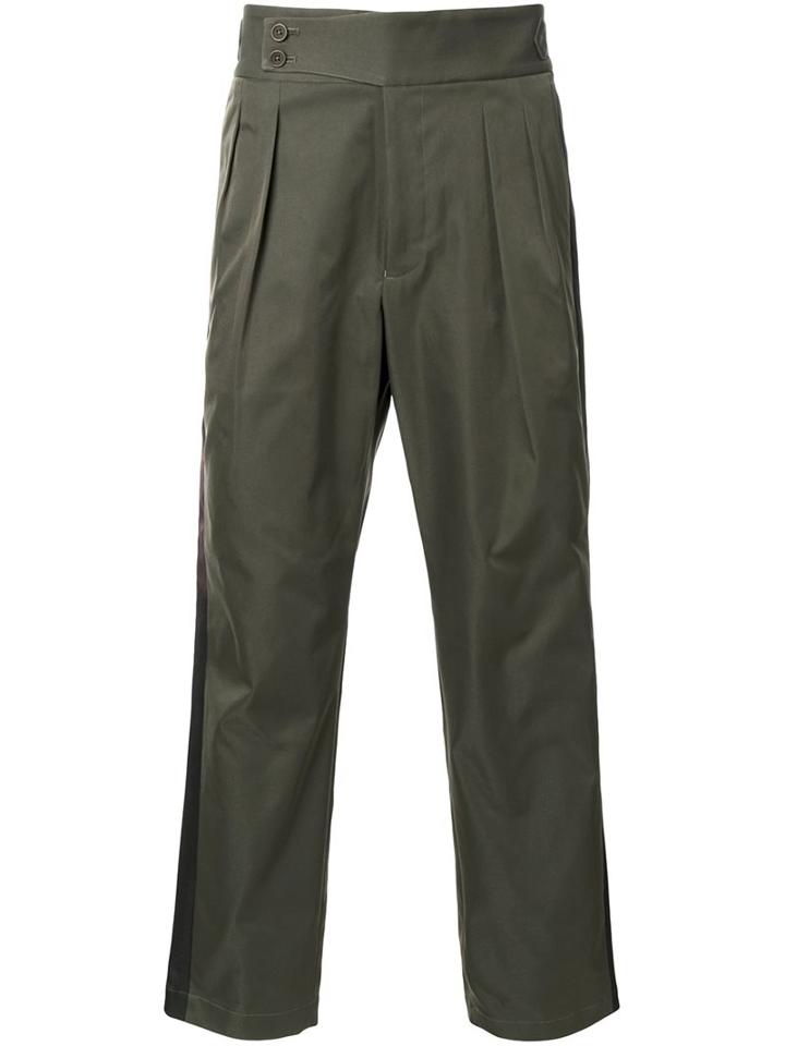 En Route Pleated Twill Trousers, Men's, Size: 3, Green, Polyester