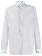 Etro Floral-trimmed Striped Shirt - White