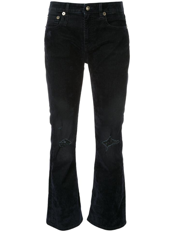 08sircus Cropped Wide-leg Trousers - Blue