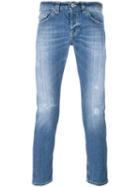 Dondup Stonewashed Skinny Jeans, Men's, Size: 35, Blue, Cotton/spandex/elastane/polyester