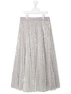 Monnalisa Long Sequin Skirt - Grey