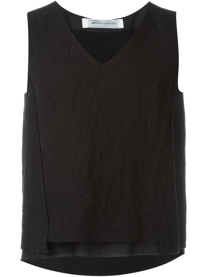 Individual Sentiments Layered V-neck Tank Top, Adult Unisex, Size: 1, Black, Cotton/linen/flax