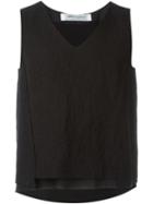 Individual Sentiments Layered V-neck Tank Top, Adult Unisex, Size: 1, Black, Cotton/linen/flax