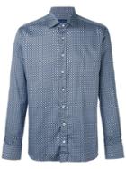 Etro Geometric Print Shirt, Men's, Size: 42, Blue, Cotton