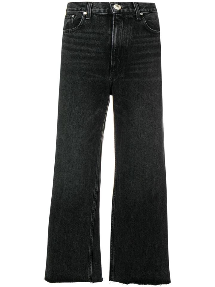 Rag & Bone Wide Leg Cropped Jeans - Grey