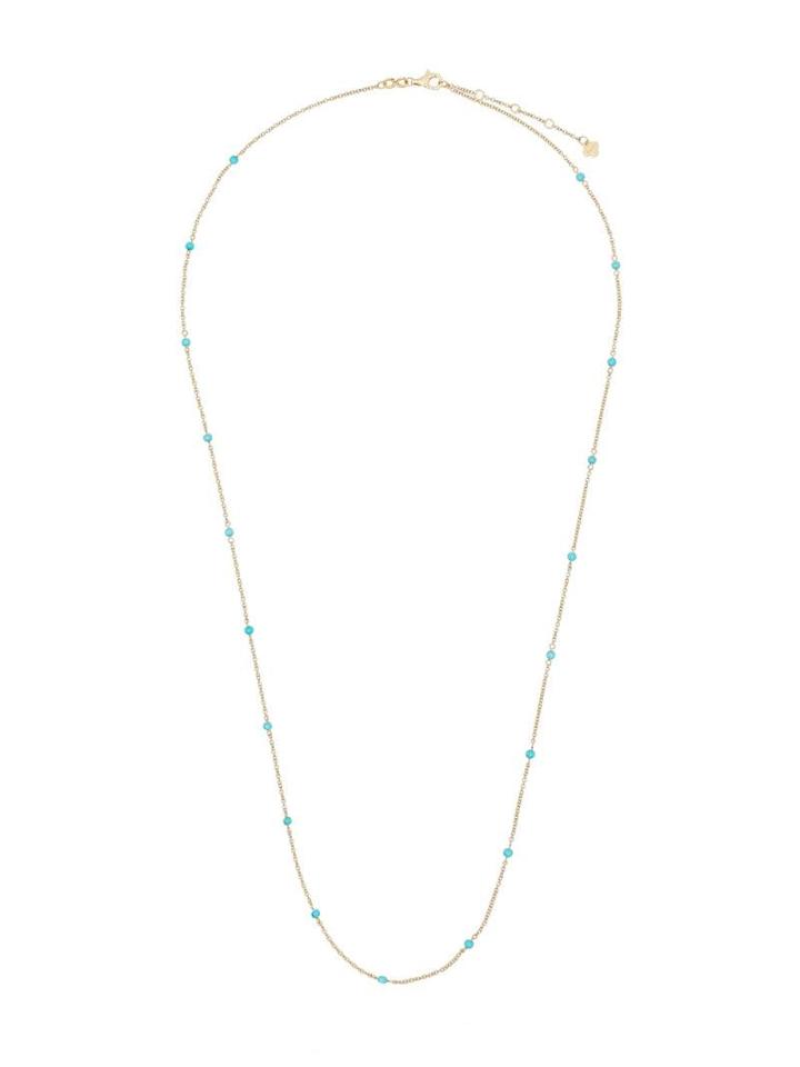 Rosa De La Cruz 18kt Yellow Gold Turquoise-dot Chain Necklace - Blue