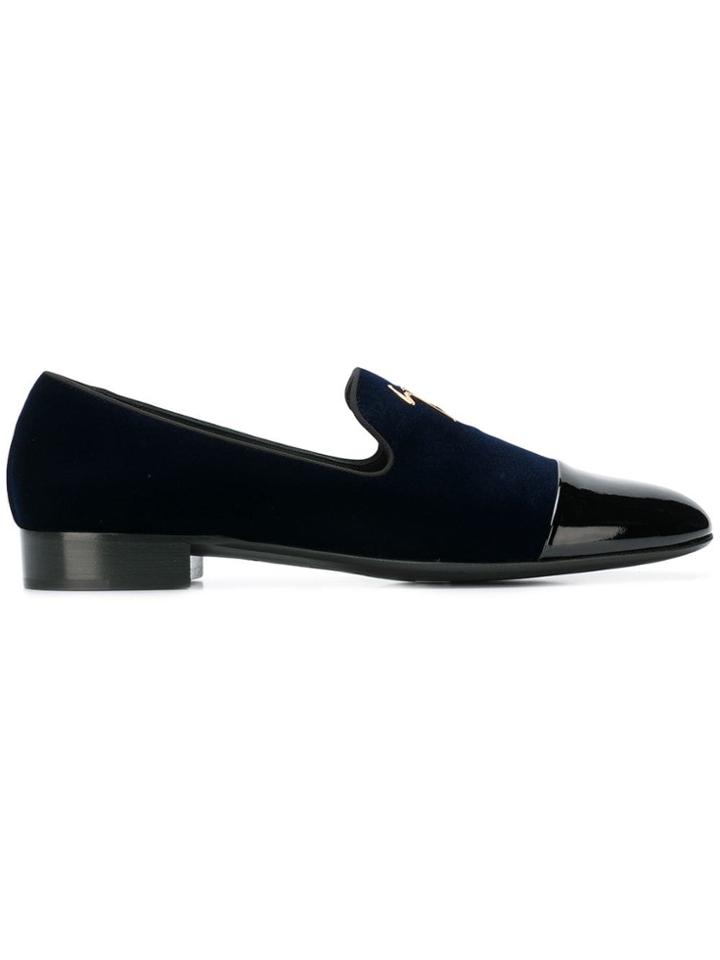 Giuseppe Zanotti Design Leather Trim Loafers - Blue