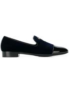 Giuseppe Zanotti Design Leather Trim Loafers - Blue