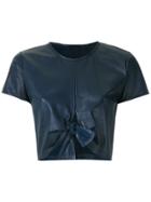 Andrea Bogosian Leather Cropped Top - Blue