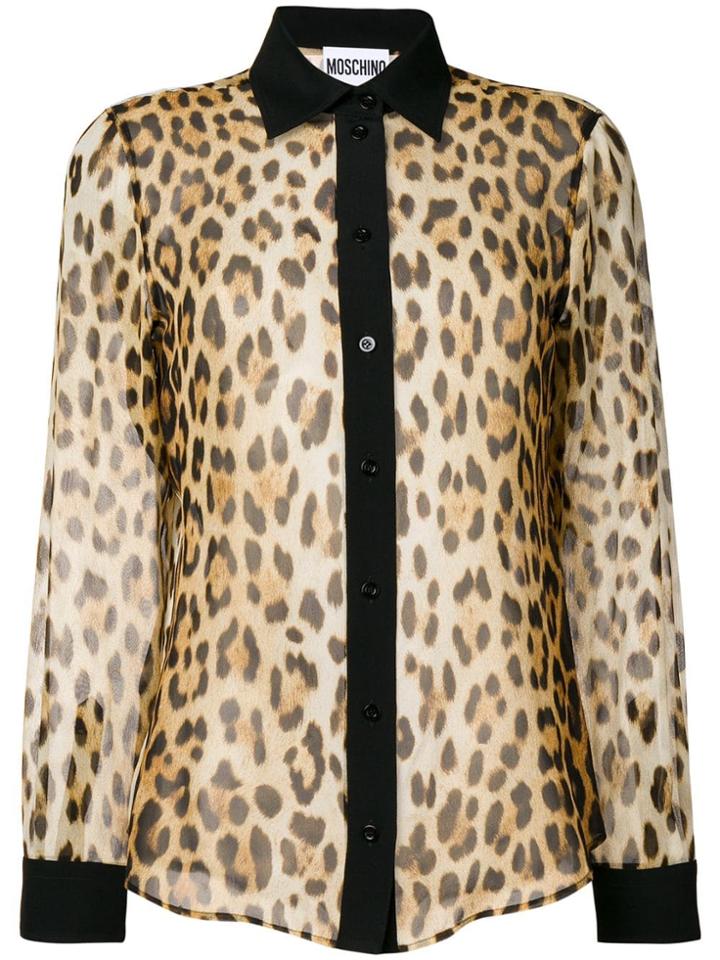 Moschino Leopard Print Shirt - Brown