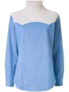 Me & Mr. Gentleman Roll Neck Jumper, Women's, Blue, Cotton/nylon/wool