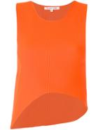 Helmut Lang Ribbed Asymmetric Hem Tank - Yellow & Orange