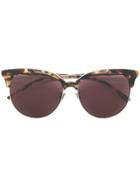 Bottega Veneta Eyewear Round Tortoiseshell Sunglasses - Brown