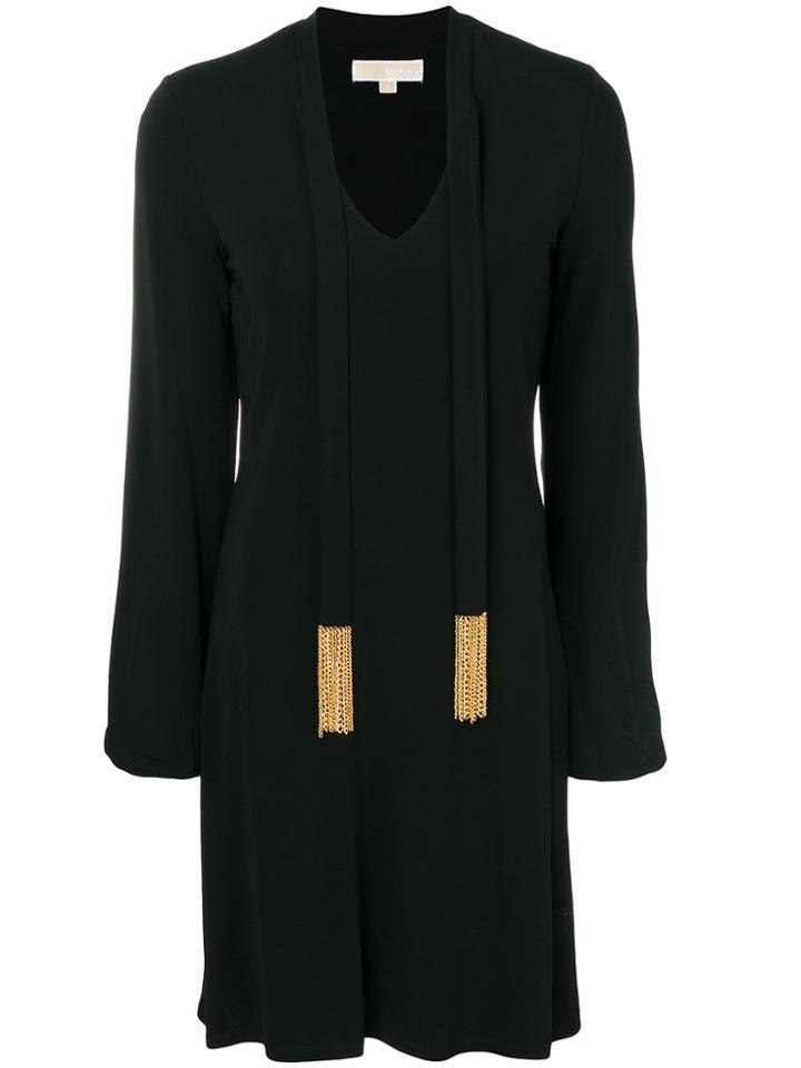Michael Michael Kors Embellished Tie-front Dress - Black