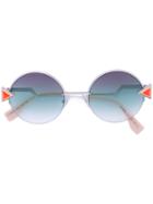Fendi - Round Triangle Detail Sunglasses - Women - Acetate/metal - 51, Nude/neutrals, Acetate/metal