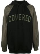 Juun.j Covered Contrast Sleeve Hoodie, Size: 38, Black, Cotton/viscose/polyester
