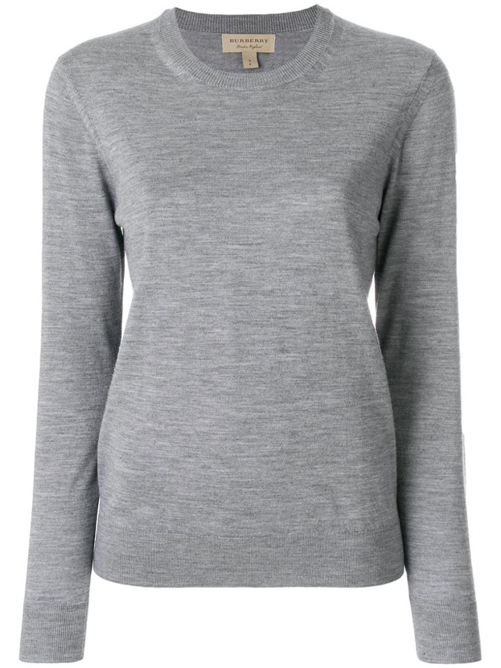 Burberry Check Detail Jumper - Grey