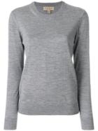 Burberry Check Detail Jumper - Grey