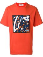 Msgm Abstract Print Detail T-shirt, Men's, Size: Medium, Yellow/orange, Cotton