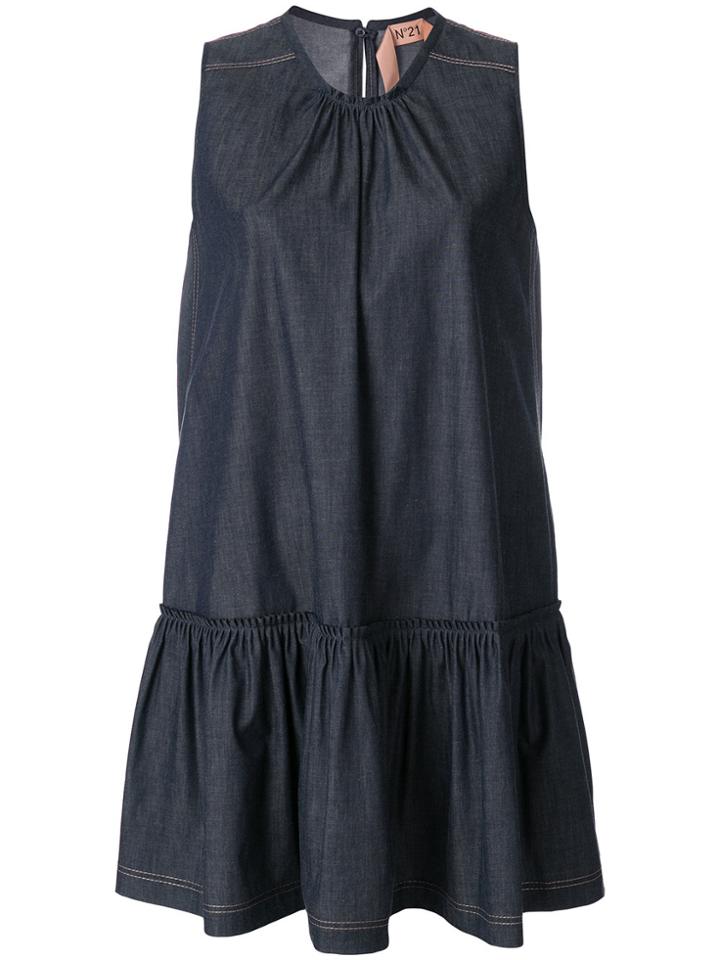 No21 Flared Denim Dress - Blue