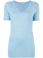 T By Alexander Wang Chest Pocket T-shirt, Women's, Size: L, Blue, Rayon