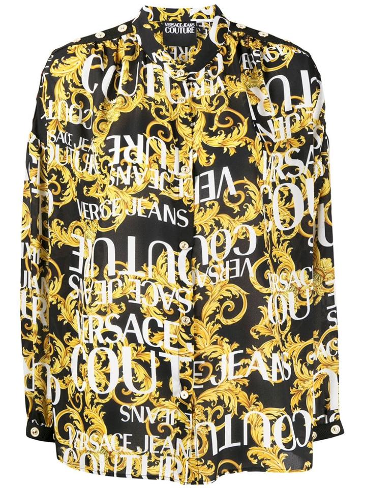 Versace Jeans Couture Barocco Logo Print Shirt - Black