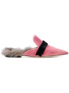 Gianna Meliani Shearling Lined Slippers - Pink & Purple