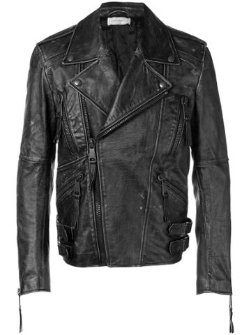 Faith Connexion Vintage Style Biker Jacket - Black