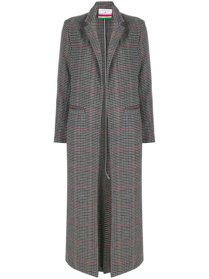 Danielapi Check Pattern Coat - Grey