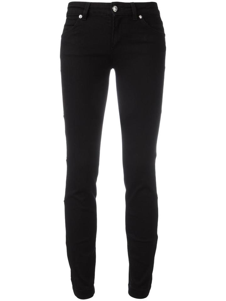 Versus Lion Stud Skinny Jeans, Women's, Size: 27, Black, Cotton/spandex/elastane/polyester