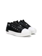 Cinzia Araia Kids Zip Front Low Top Sneakers - Black