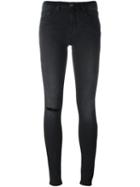 Victoria Victoria Beckham Distressed Skinny Jeans, Women's, Size: 29, Black, Cotton/polyester/spandex/elastane
