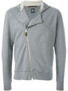 Eleventy Off-centre Zipped Hoodie, Men's, Size: Medium, Grey, Cotton/spandex/elastane