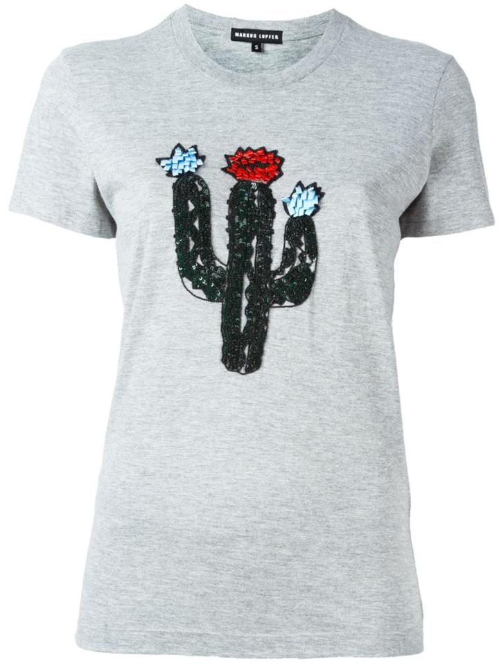 Markus Lupfer Embroidered Cactus T-shirt