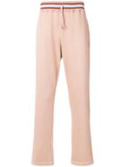 Common Wild Striped Waistband Track Pants - Pink & Purple