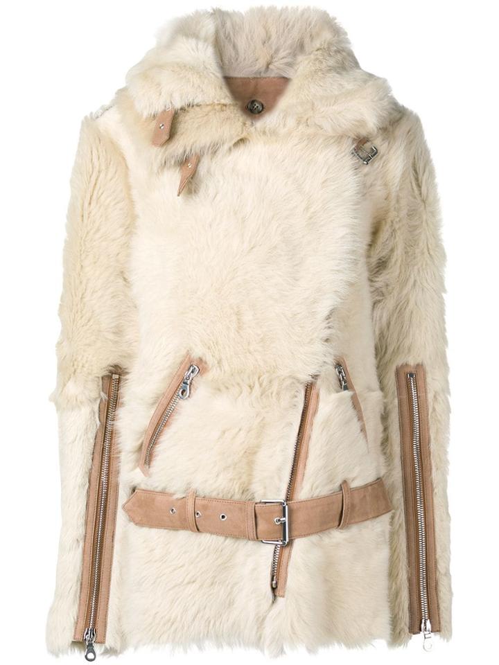 Rokh Contrast Zip-detail Coat - Neutrals