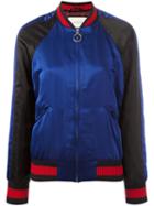 Gucci Ghost Skull Back Bomber Jacket, Women's, Size: 40, Blue, Silk/cotton/polyamide/viscose