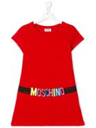 Moschino Kids Logo Belt Print T-shirt - Red