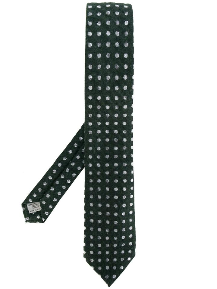 Canali Polka Dots Knitted Tie - Green