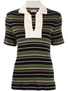 Marni Striped Shortsleeved Knitted Top - Black