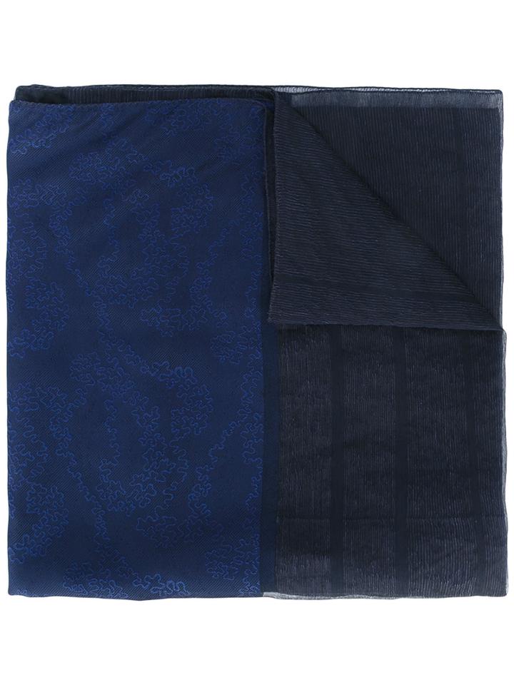 Giorgio Armani - Embroidered Stole - Women - Silk/linen/flax/acetate - One Size, Blue, Silk/linen/flax/acetate