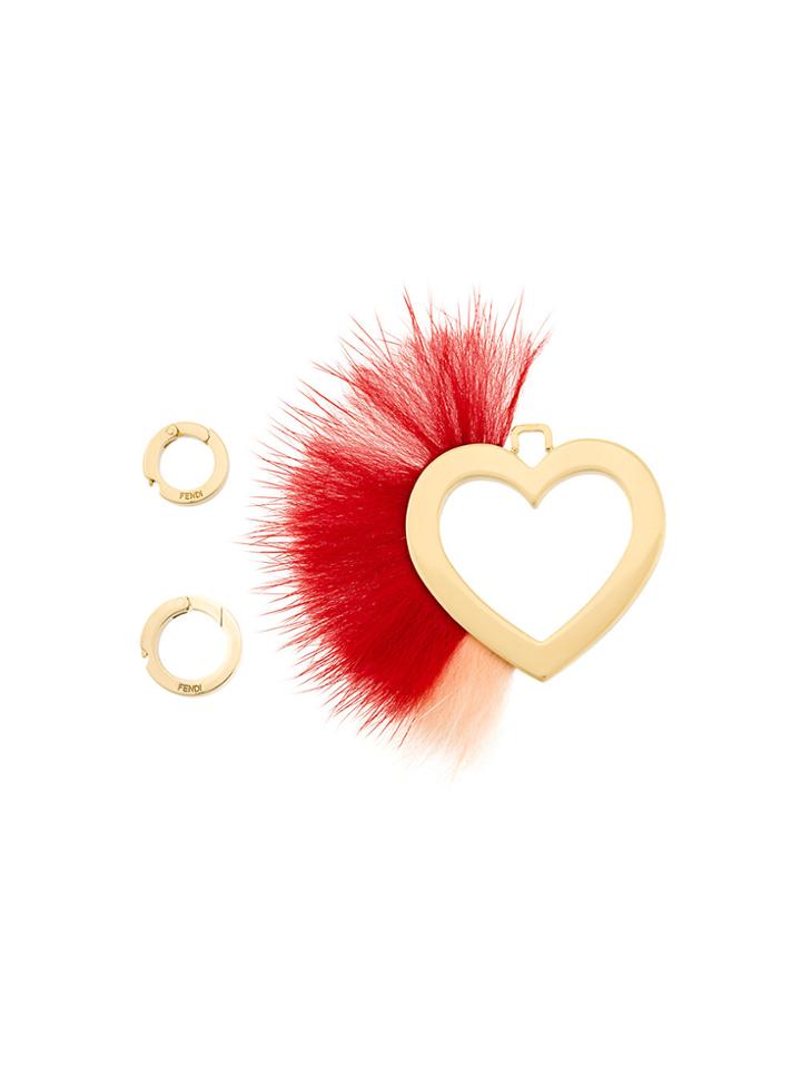 Fendi Heart And Feather Pendant - Yellow & Orange