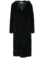 Inès & Maréchal Elton Long Hooded Coat - Black