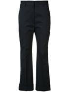Jil Sander Cropped Tailored Trousers, Women's, Size: 34, Blue, Cotton/spandex/elastane